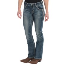 59%OFF レディースカジュアルジーンズ ロックンロールカウガールダイヤモンド部族ジーンズ - ミディアムライズ、ブーツカット（女性用） Rock and Roll Cowgirl Diamond Tribal Jeans - Medium Rise Bootcut (For Women)画像